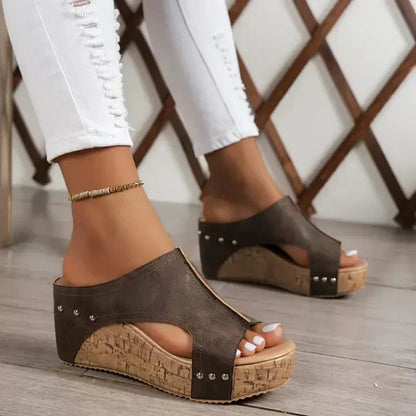 Luna Damen Orthopädische Sandalen Keilabsatz