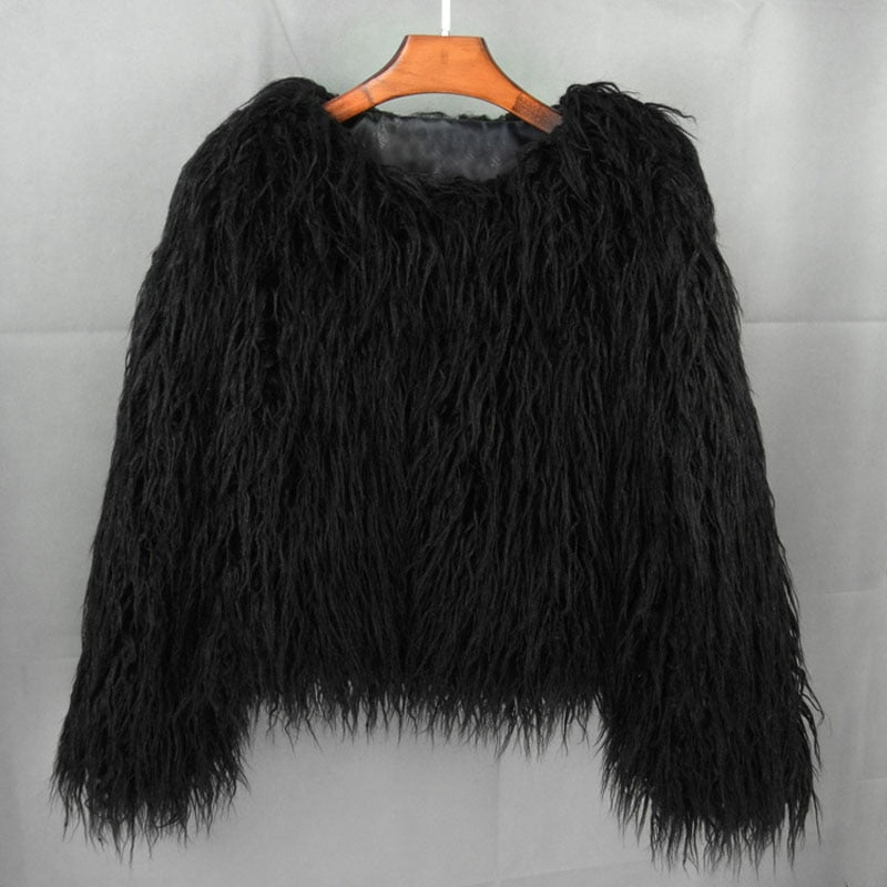 Norvielle Herren Kunstpelzmantel Warm Elegant