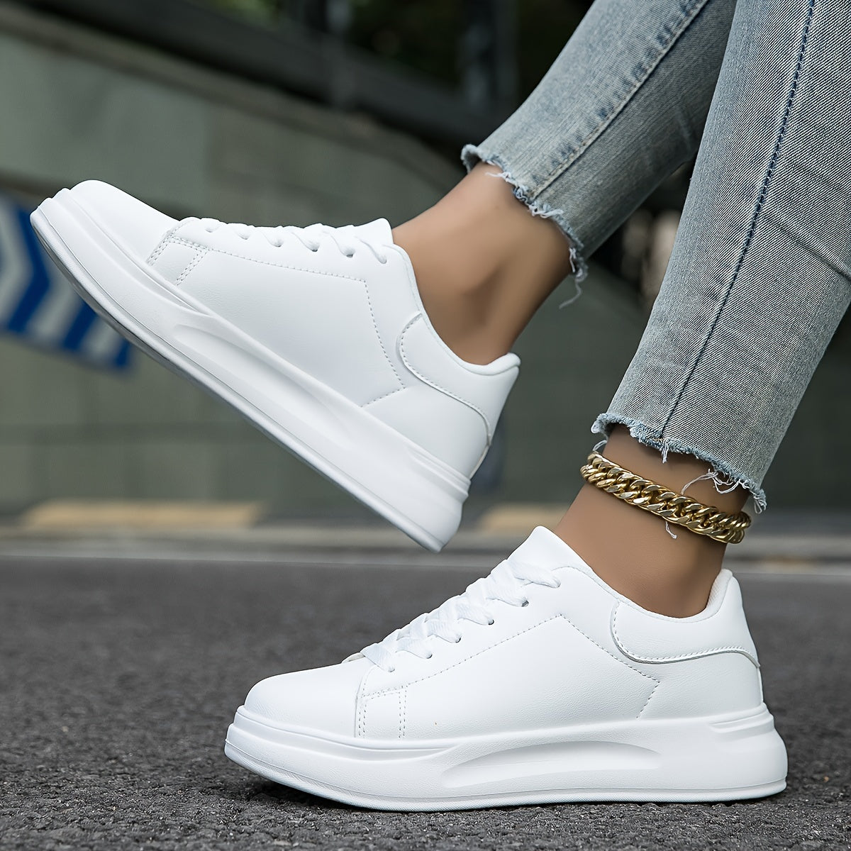 Damen Sneaker Weiß Bequem