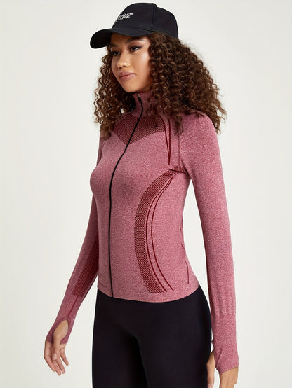 Elisa Damen Sportjacke Nahtlos Reißverschluss