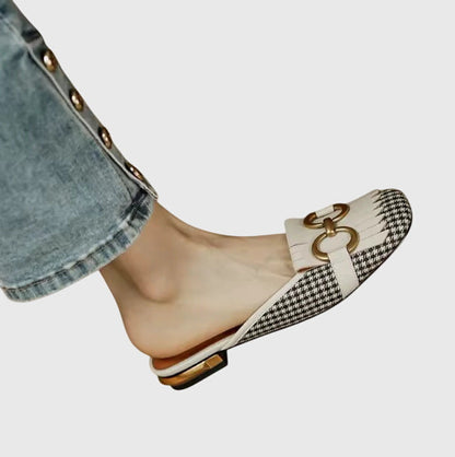 Damen Slip-On Sandalen Schnallen Design