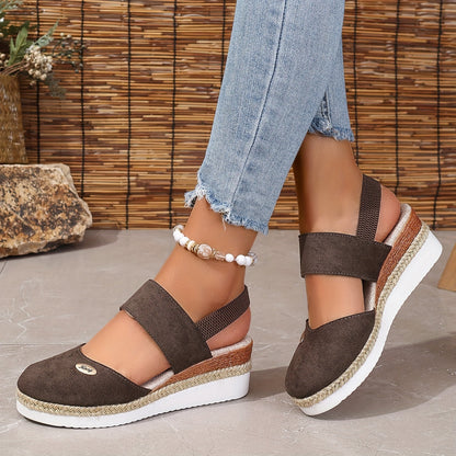 Damen Sandalen Auf Plattform Rutschfest Elastisch