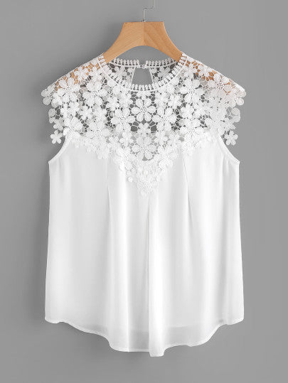 Damen Bluse Flora Stickerei Leicht Fließend