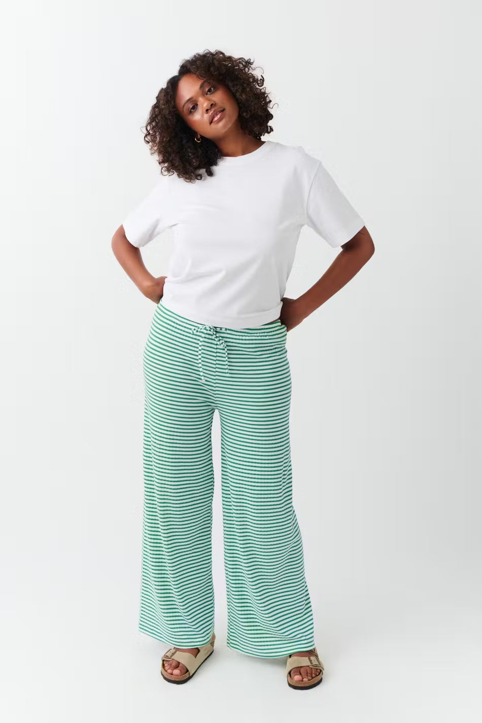 Norvielle Damen Loungehose Gestreift Baumwolle Bequem
