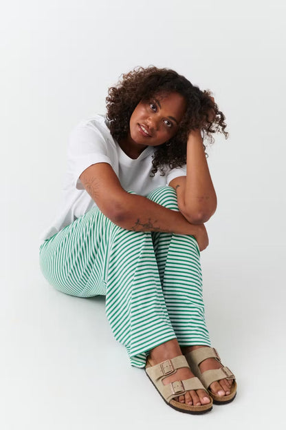 Norvielle Damen Loungehose Gestreift Baumwolle Bequem