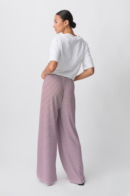 Damen Relaxed-Hose Gestreift Beige