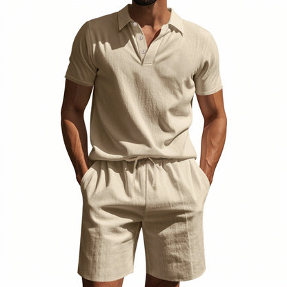 Norvielle Damen Kurzärmliges Poloshirt und Shorts Strandanzug - Norvielle