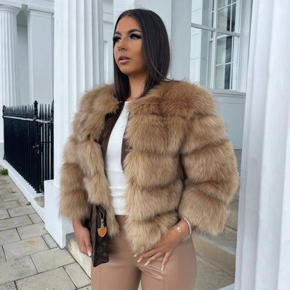 Damen Winterjacke Faux Fur Elegant