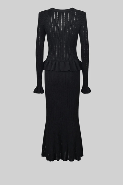 Damen Strick-Zweiteiler Klassisch Elegantes Design