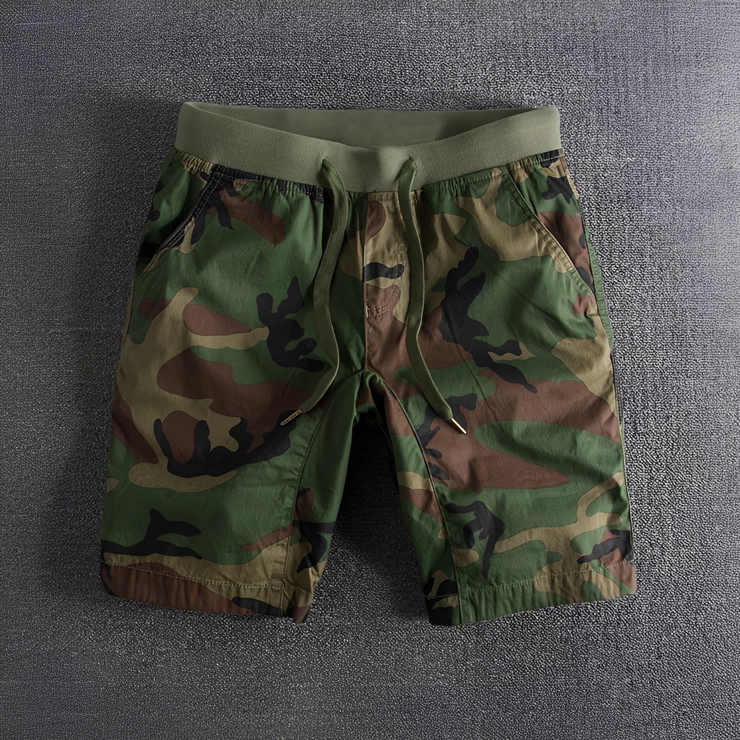 Herren Taktische Camouflage-Shorts Stretch-Bund Olivgrün - Norvielle