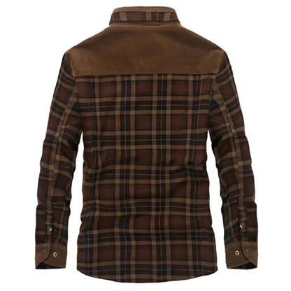 Herren Karo Hemdjacke Fleece-Futter Warm
