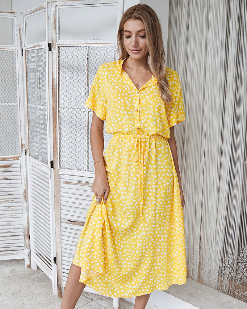 Molly Damen Kurzarmkleid mit Kragen - Norvielle