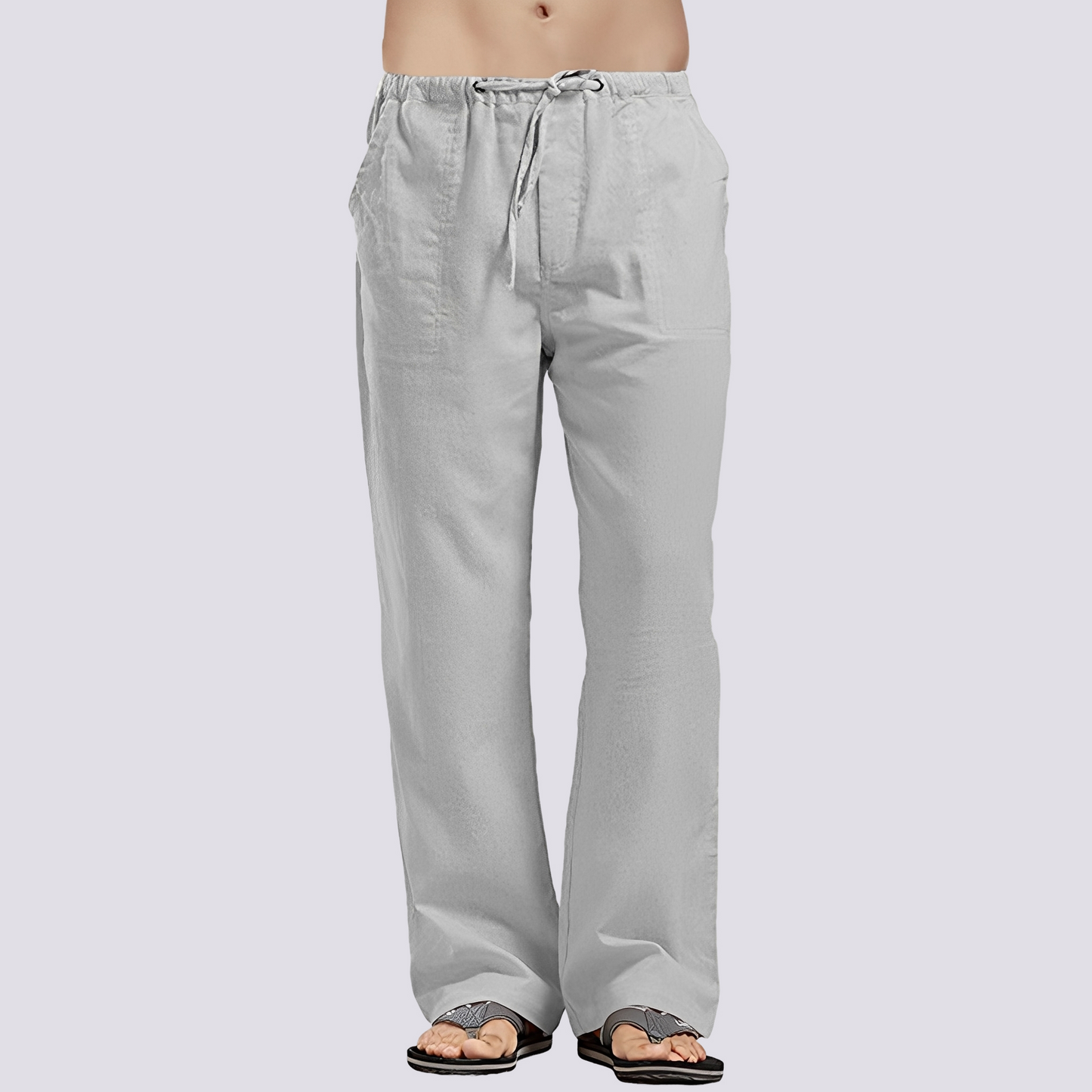 Herren Hose Lässig Locker Baumwolle Beige