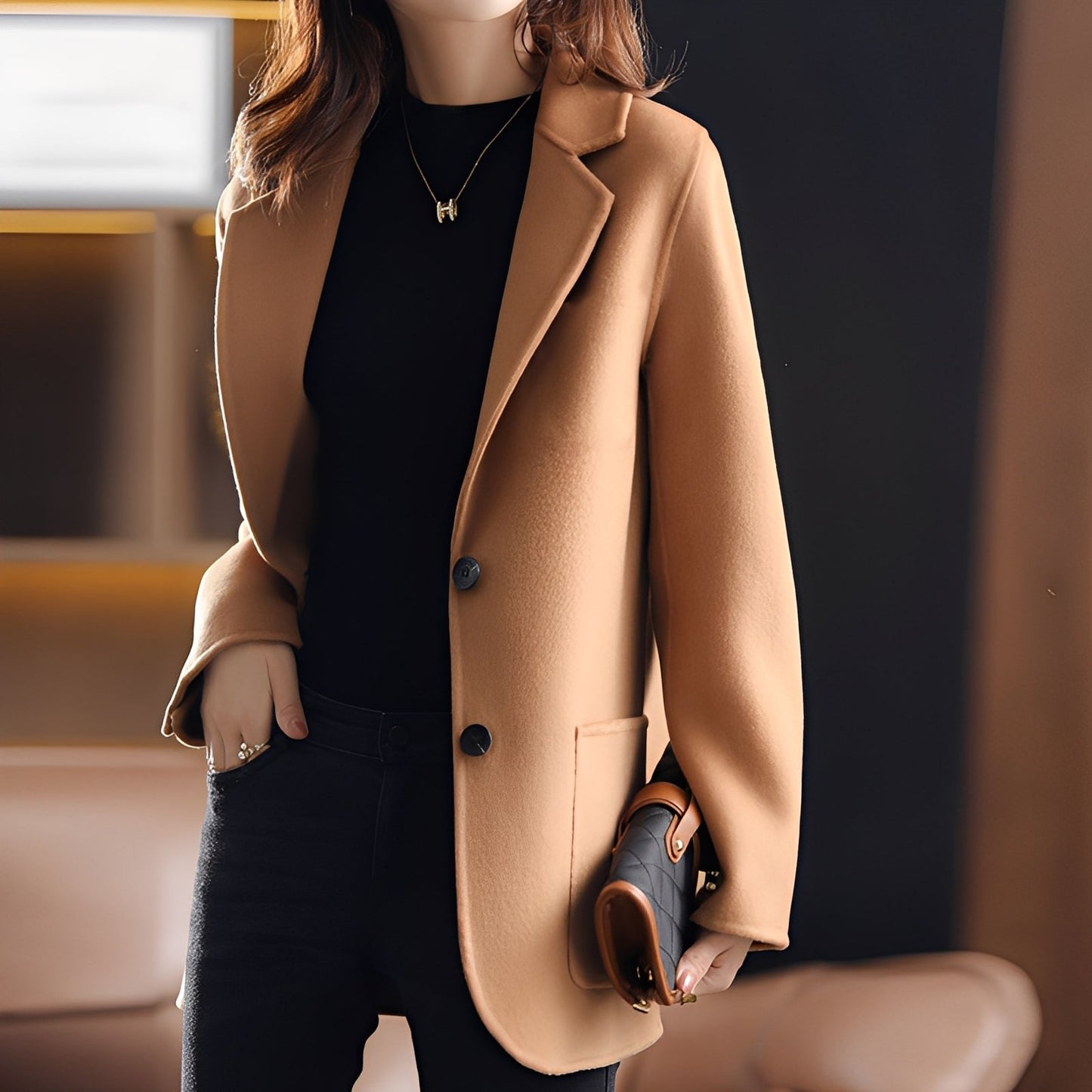 Damen Blazer Wolle Reverskragen