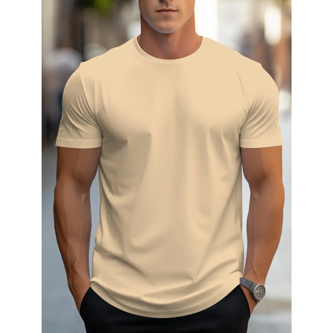 Herren T-Shirt Kurzarm Klassisch Weiß - Norvielle