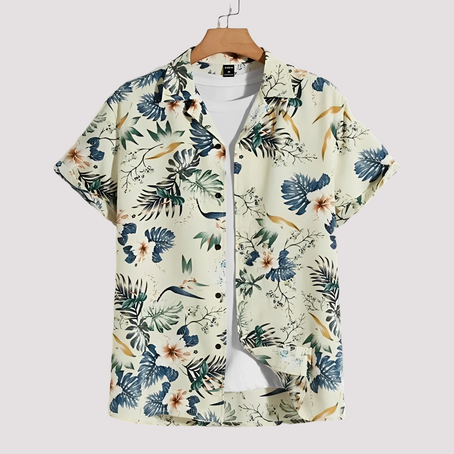 Herren Hawaii-Hemd Lässig Baumwolle