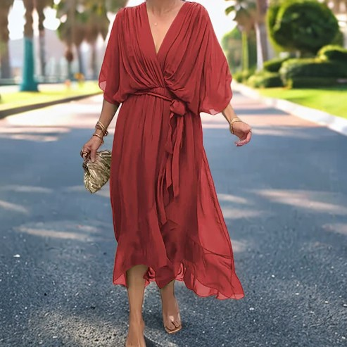 Damen Sommerkleid Elegantes Leichtiges Weiß