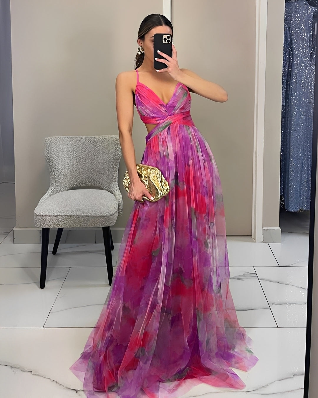 Damen Maxikleid Stilvoll Lang