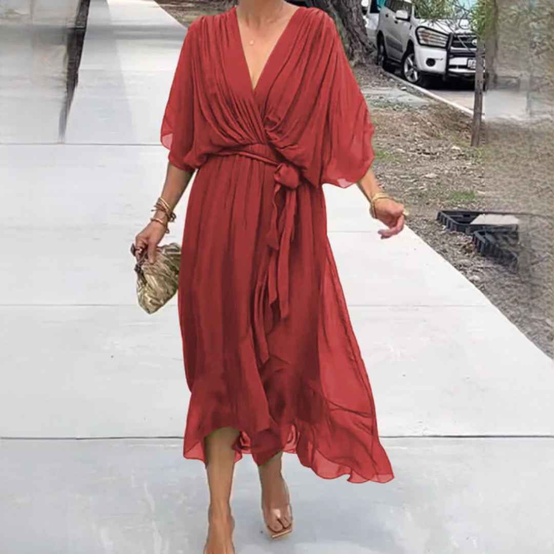 Demara Damen V-Kleid Stilvoll