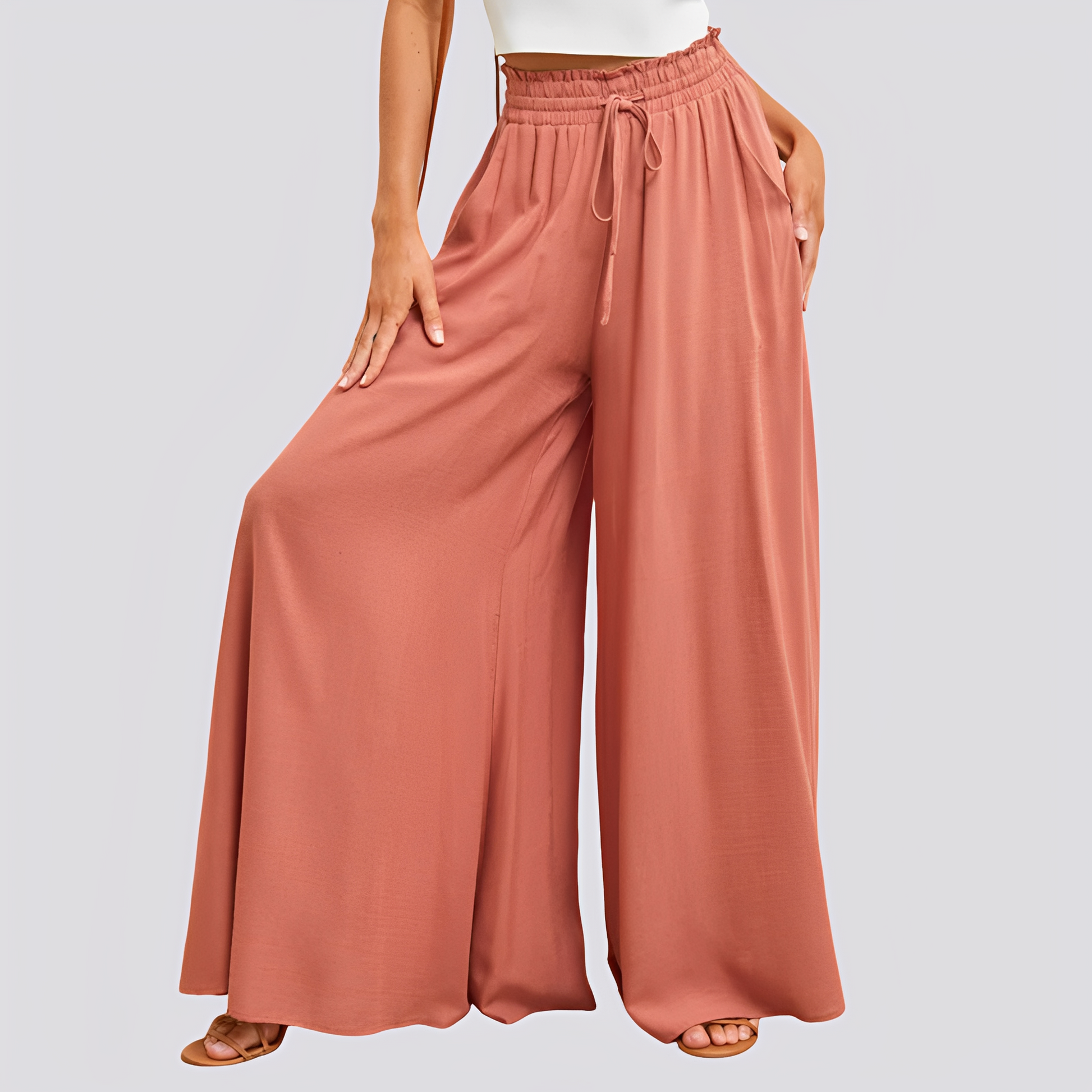 Damenhose Locker Sitzend Weites Bein Schwarz - Norvielle