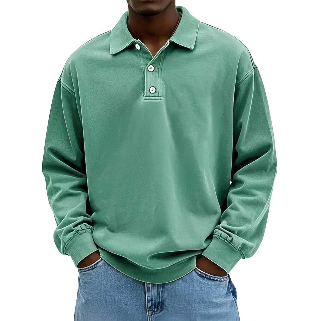 Lothaire Herren Langarm-Polo Vintage