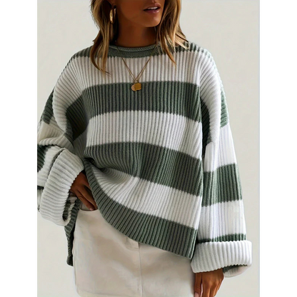 Norvielle Damen Oversize Pullover Gestreift