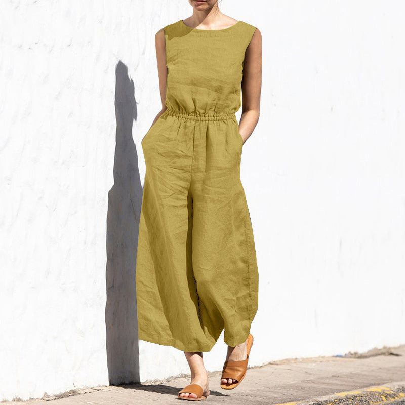 Damen Jumpsuit Ärmellos Leicht