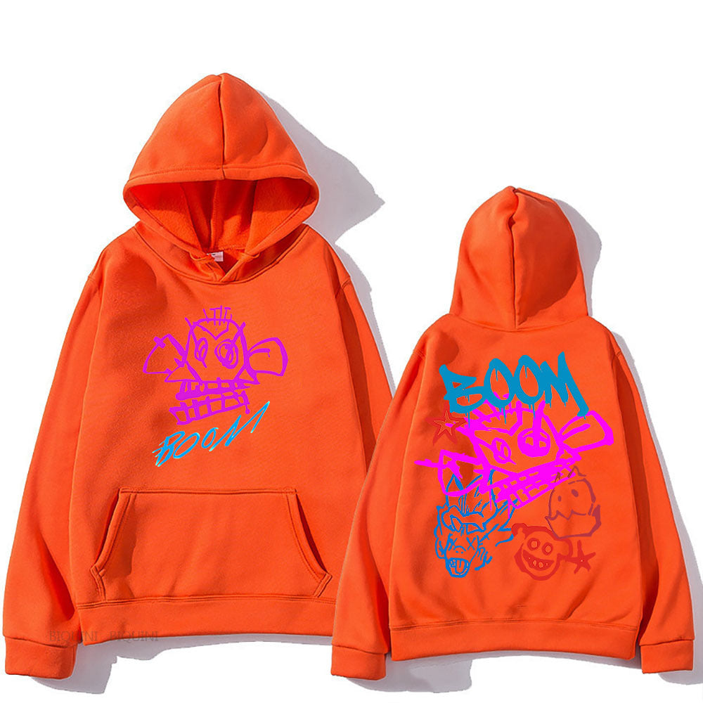 Norvielle Damen Langarm-Hoodie Cartoon-Motiv