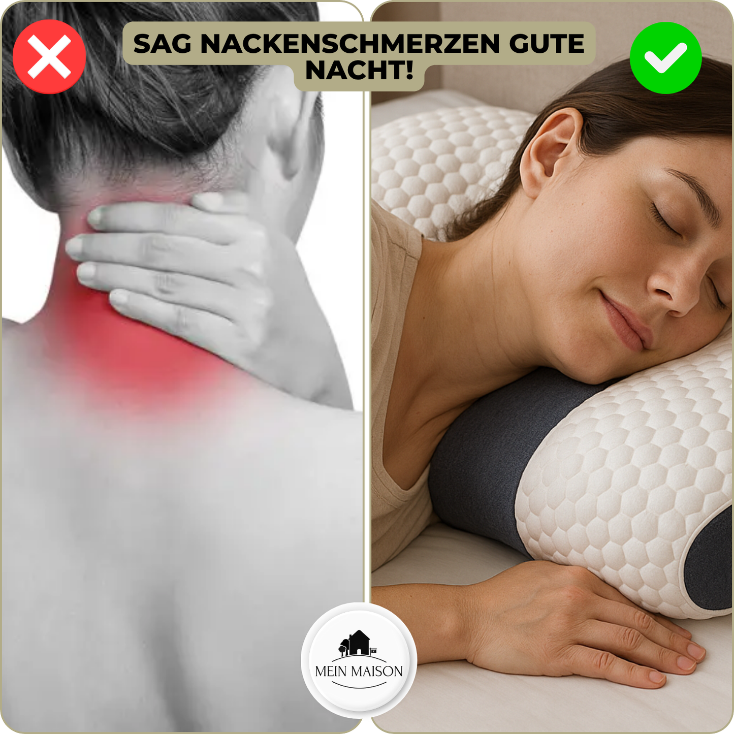 Orthopädisches Nackenkissen Memory-Schaum Atmungsaktiv Ergonomisch