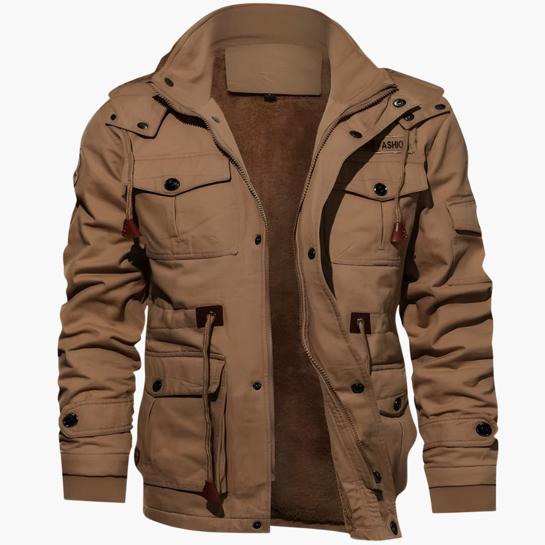 Herren Winterjacke Fleece Isolierend Schwarz - Norvielle