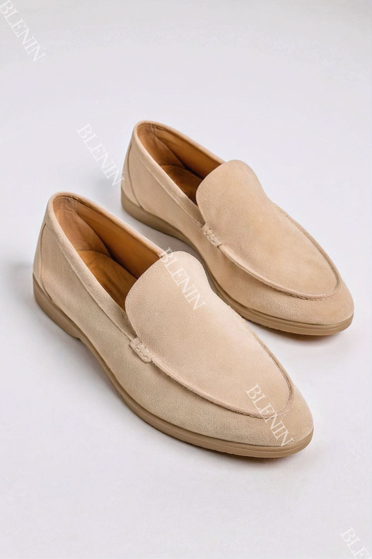 Beige Loafers Damen Stilvoll Leder