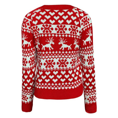 Rote Damen Strickpullover Weihnachten