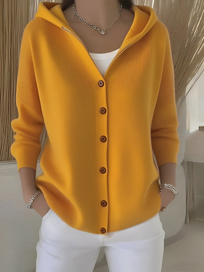 Damen Langarmjacke Kapuze Gemütlich