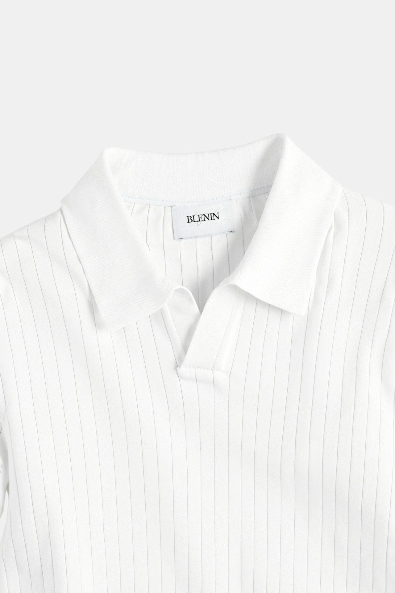 Herren Poloshirt Gestrickt Elegantes Design Weiß