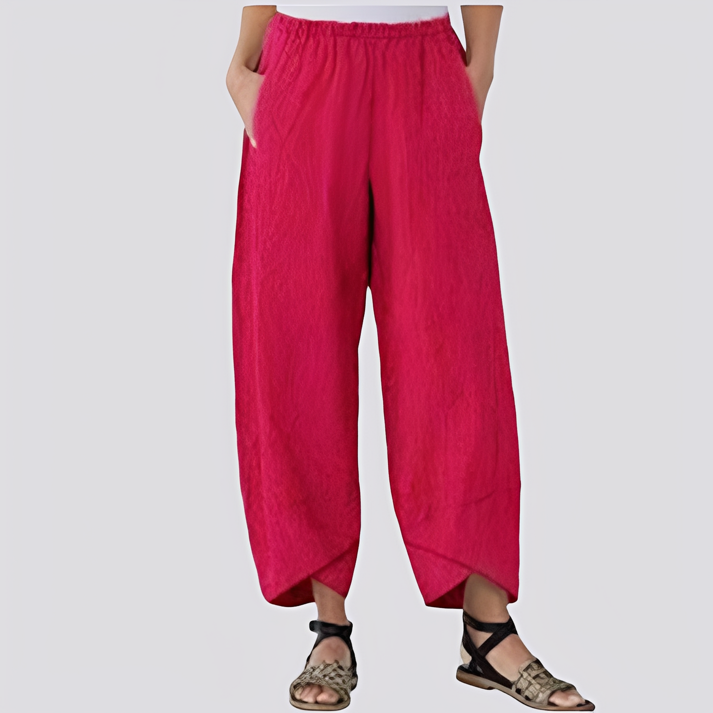 Damenweithose aus Stoff mit weitem Bein