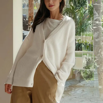 Norvielle Damen Cardigan Zopfmuster Fein