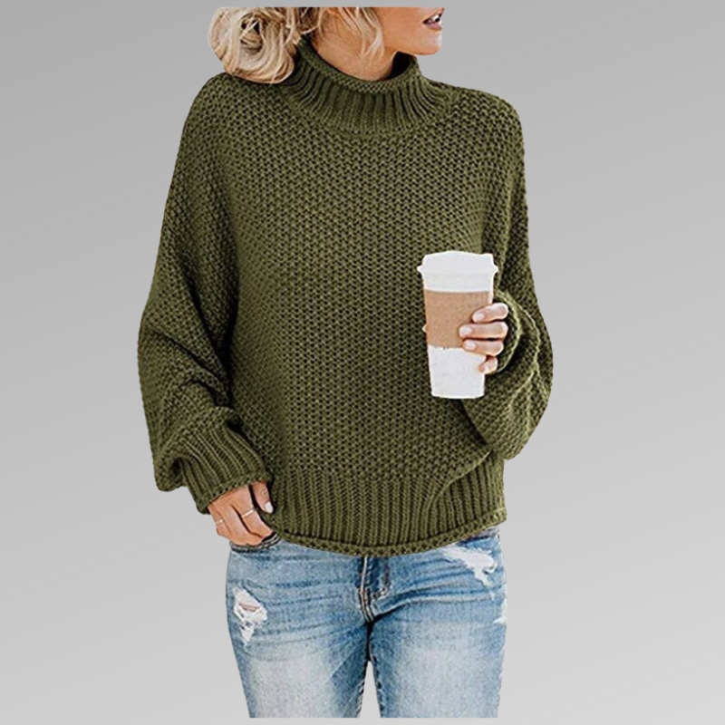Damen Pullover Hochkragen Olivia
