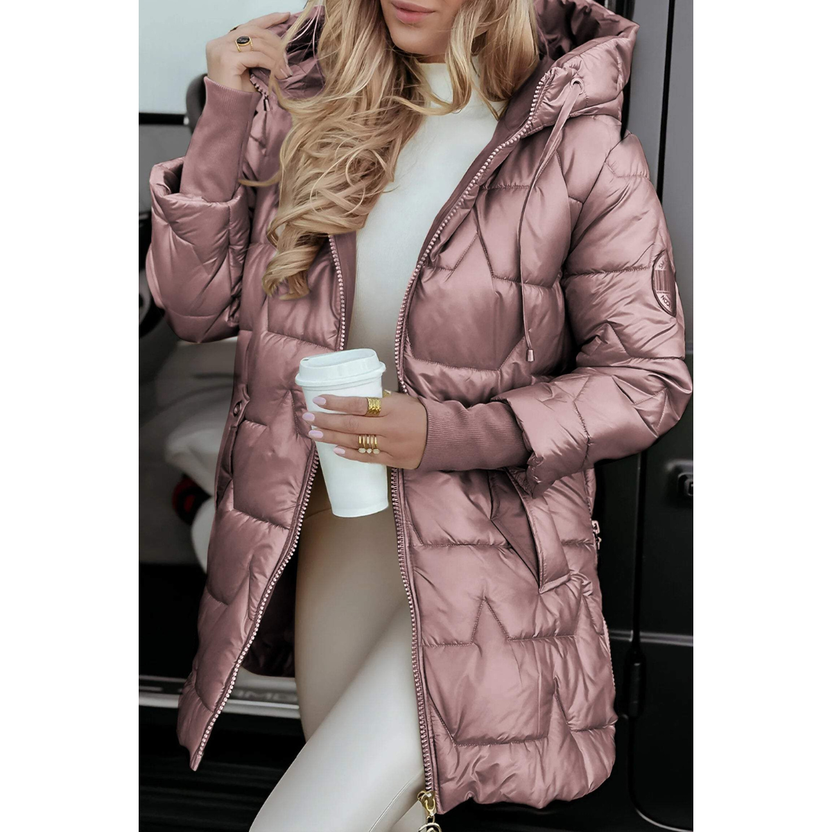 Norvielle Damen Pufferjacke Mit Kapuze