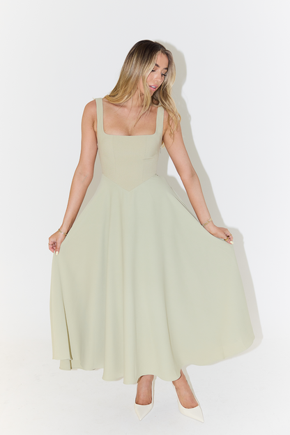 Damen Maxikleid A-Linie Breite Träger