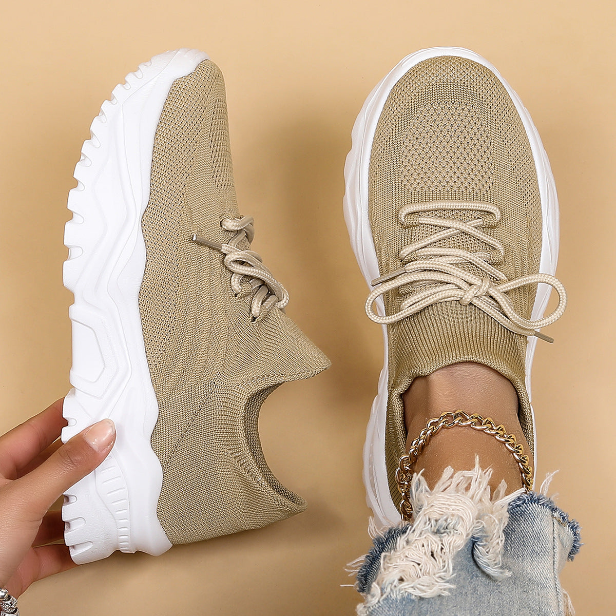 Damen Laufschuhe Flyknit Sockenschuhe