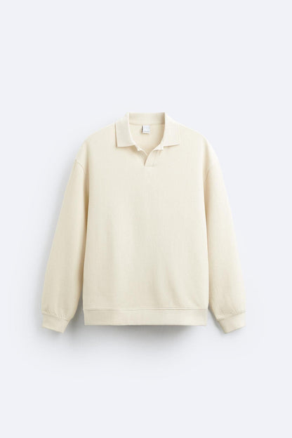 Beige Pullover Damen Polokragen Lässig Eleganz - Norvielle