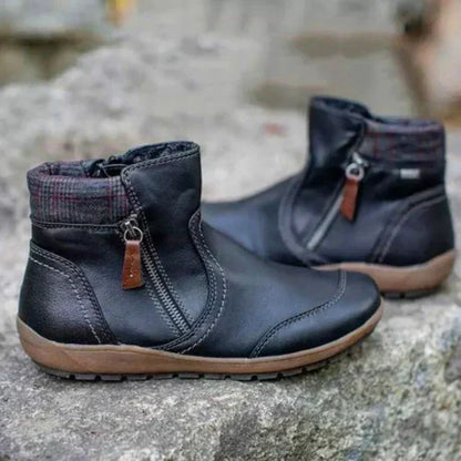 Damen Stiefeletten Leder Warm