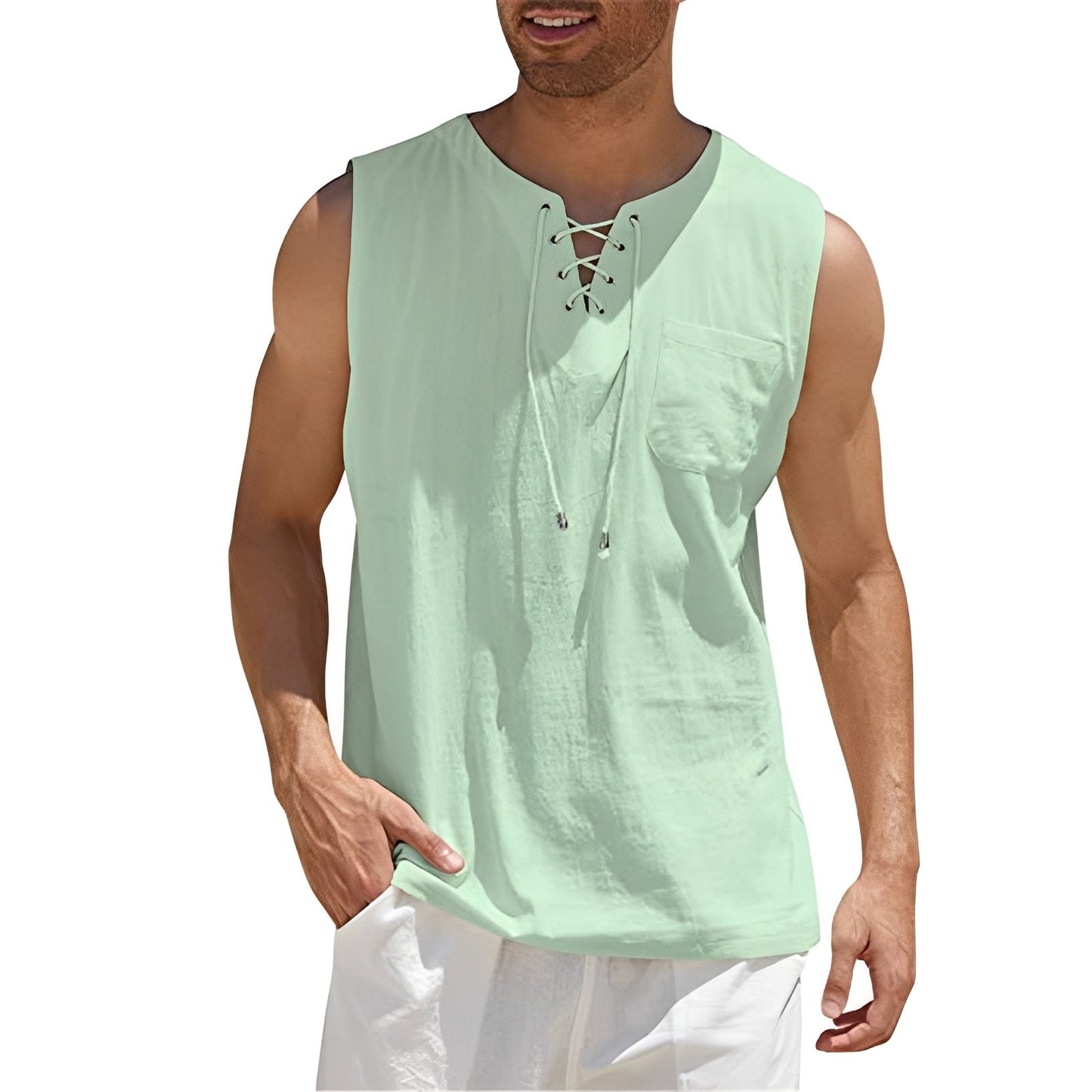 Herren Tanktop Ärmellos Baumwolle