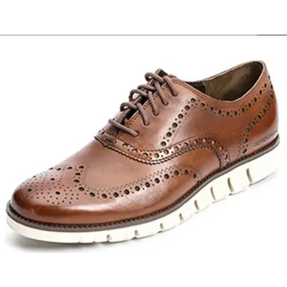 Herren Brogue-Schnürschuhe Flügelspitze Lederschuhe