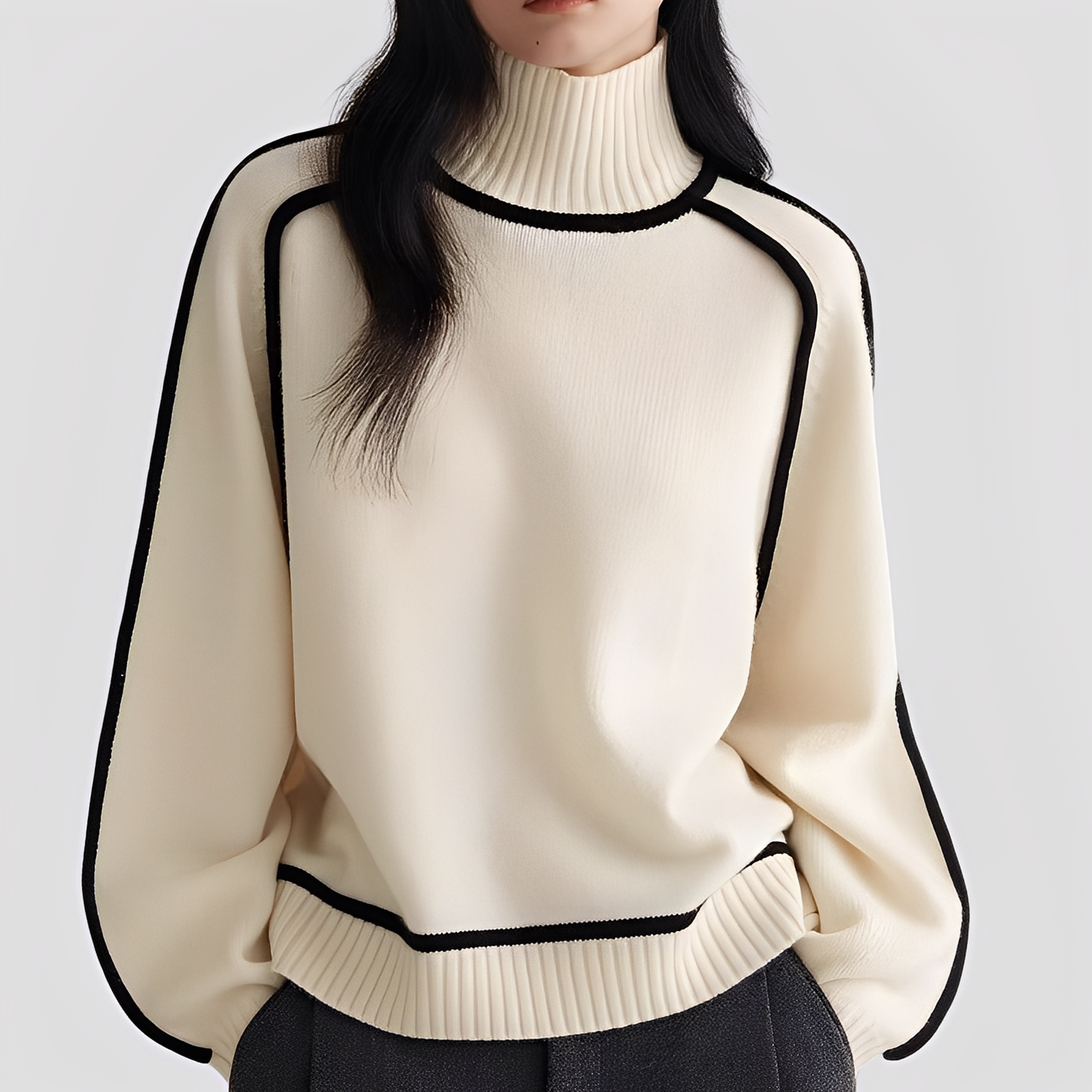 Damen Rollkragenpullover Entspannter Look - Norvielle