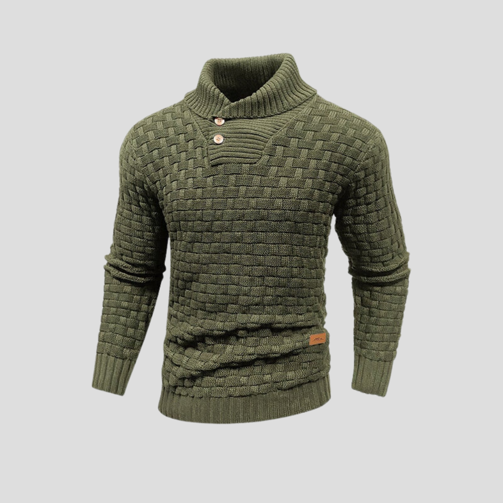 Herren Klassischer Strickpullover Knopfverschluss
