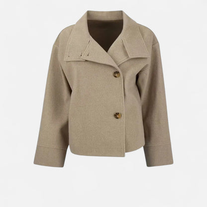 Damen Kurzjacke Stehkragen Modern Zeitlos
