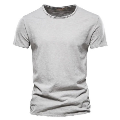 Herren Klassisches Rundhals T-Shirt aus Baumwolle Weiß