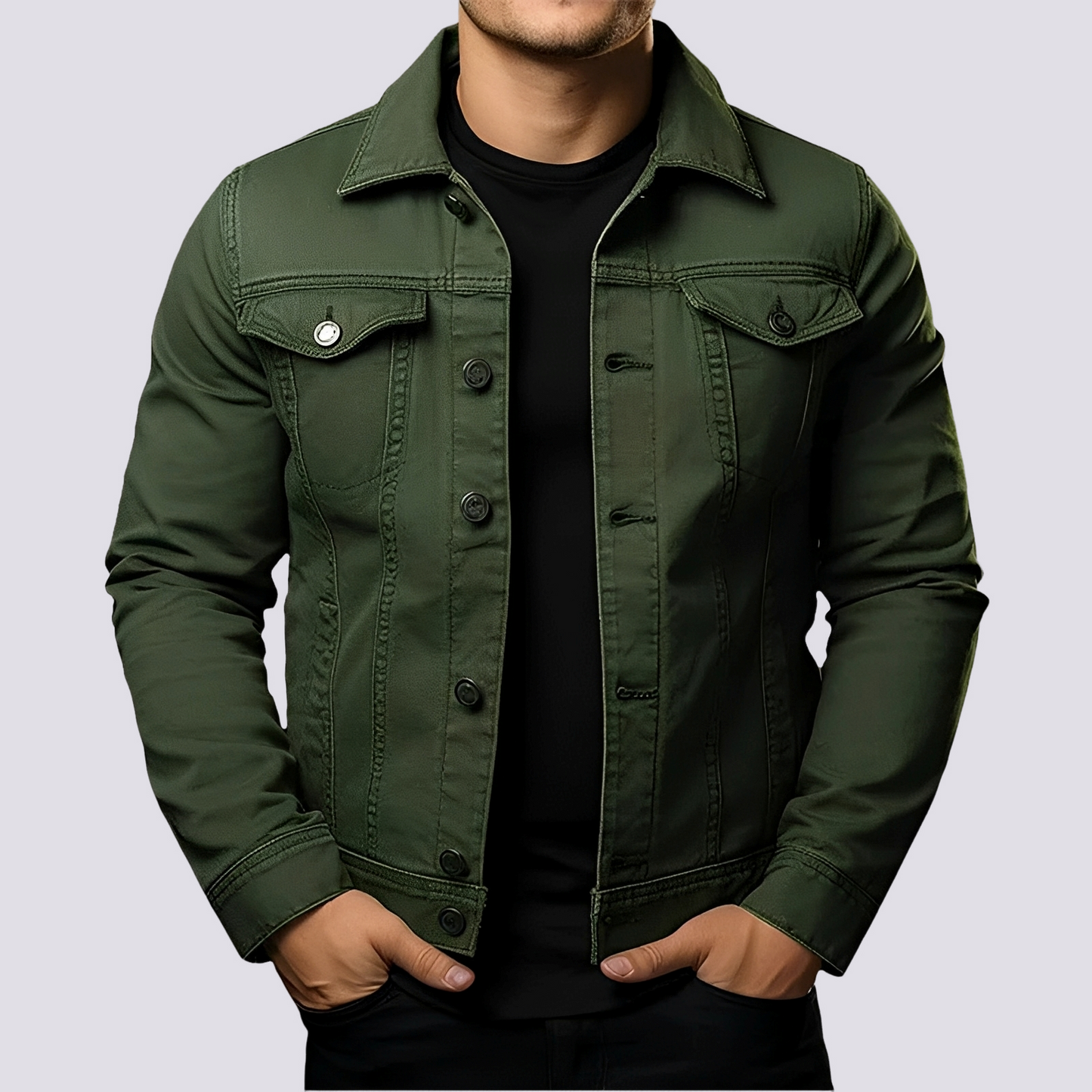 Layton Herren Jeansjacke Freizeit Baumwolle