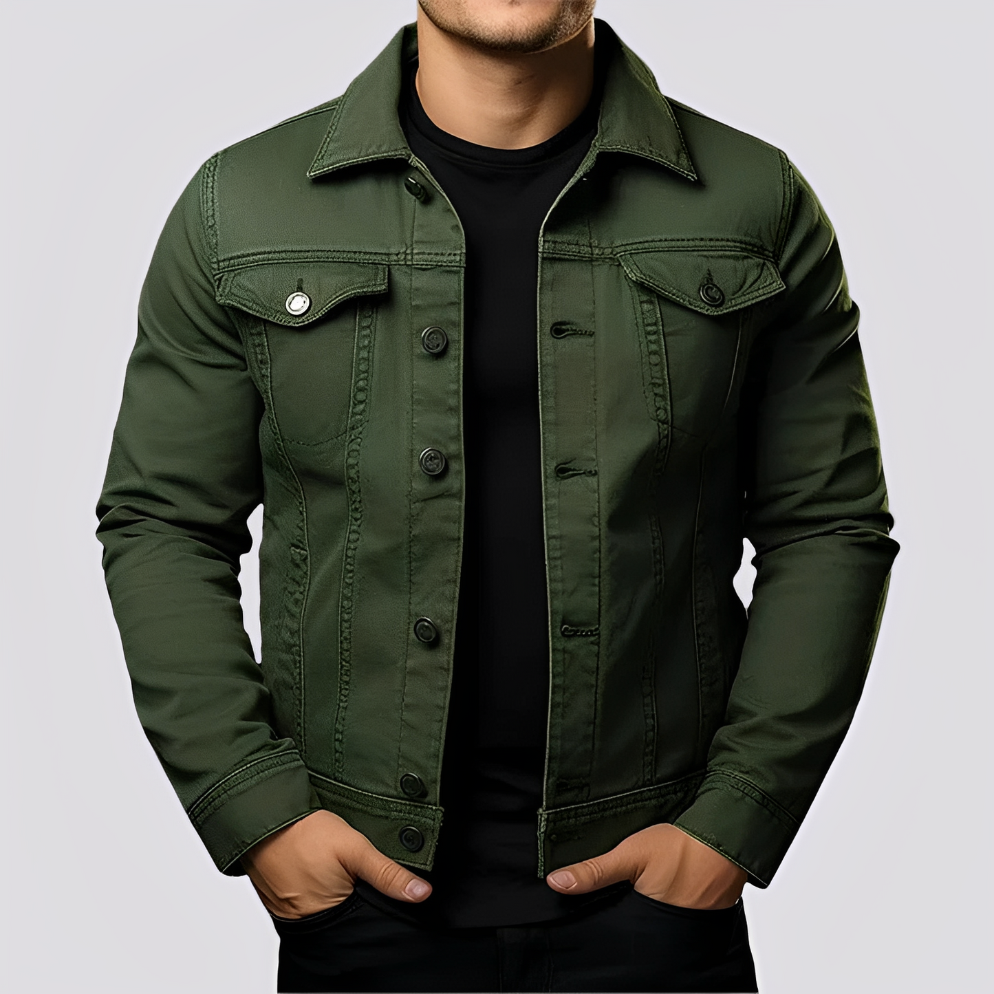 Herren Jeansjacke Denim Strapazierfähig